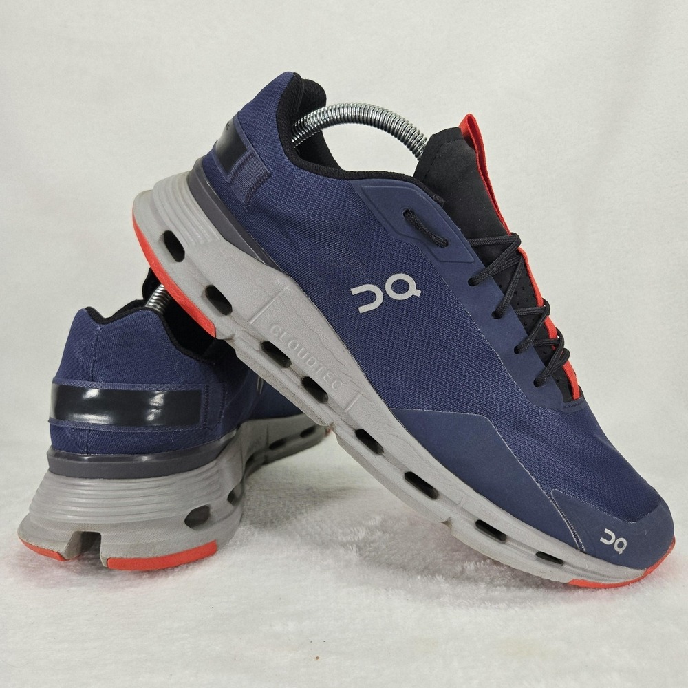 On Cloud Shoes Mens 10 Blue Gray Cloudnova Form On Running Sneakers Denim Red